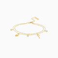 Luna Key and Lock Double Chain Bracelet 14k Gold Plated Daily Wear
