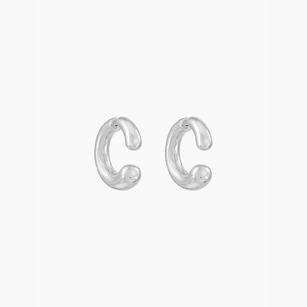 Sierra Orbit Curved Jacket Earrings 14k Gold Plated Minimal Daily Wear