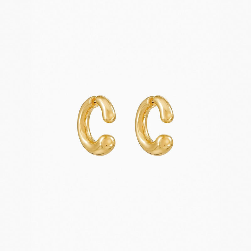Sierra Orbit Curved Jacket Earrings 14k Gold Plated Minimal Daily Wear
