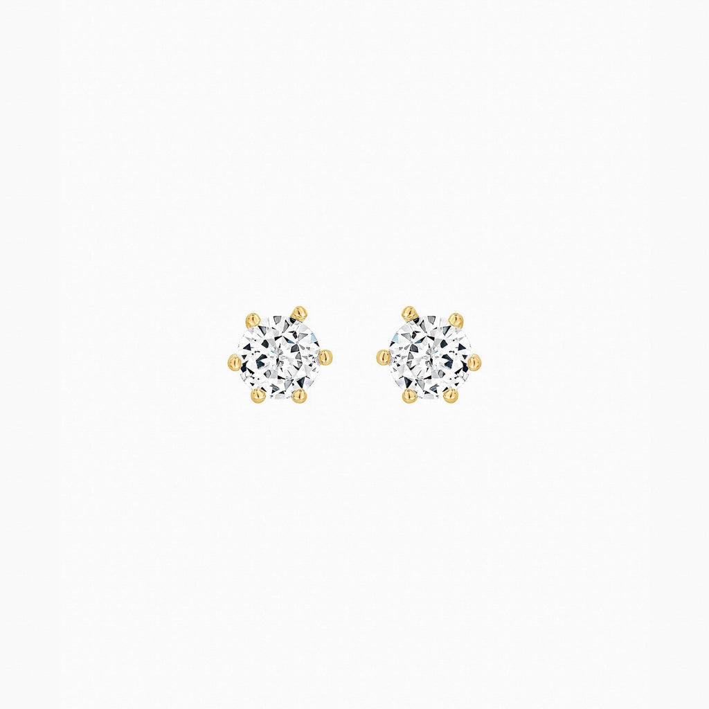 Julia Crystal Six-Point Star Stud Earrings 14k Gold Plated Daily