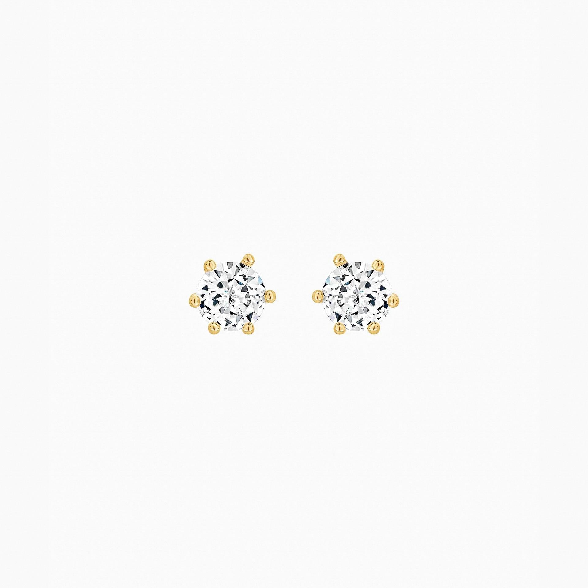 Julia Crystal Six-Point Star Stud Earrings 14k Gold Plated Daily