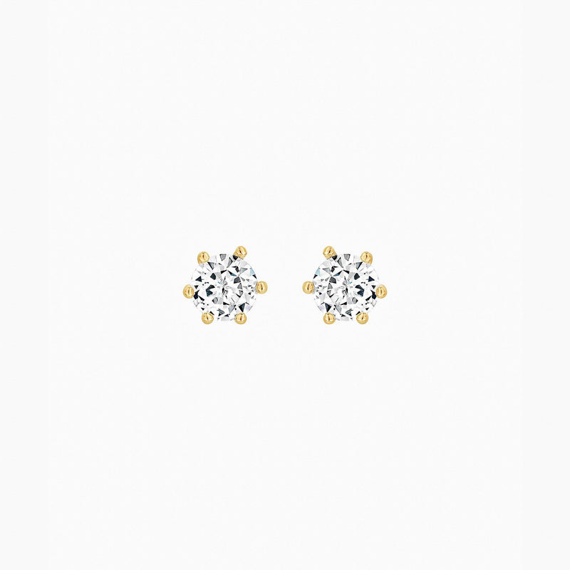 Julia Crystal Six-Point Star Stud Earrings 14k Gold Plated Daily