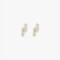 Kacie Pavé Crystal Stud Earrings 14k Gold Plated Simple Daily Style