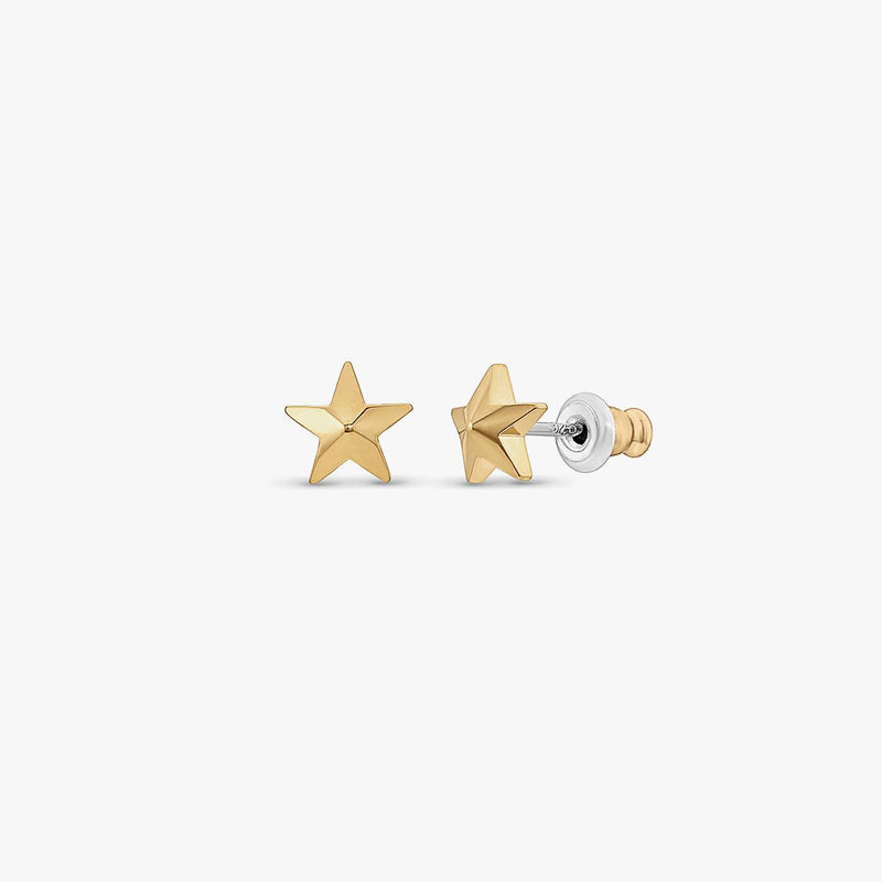 Nova Pointed Star Stud Earrings 14k Gold Plated Simple Daily Style