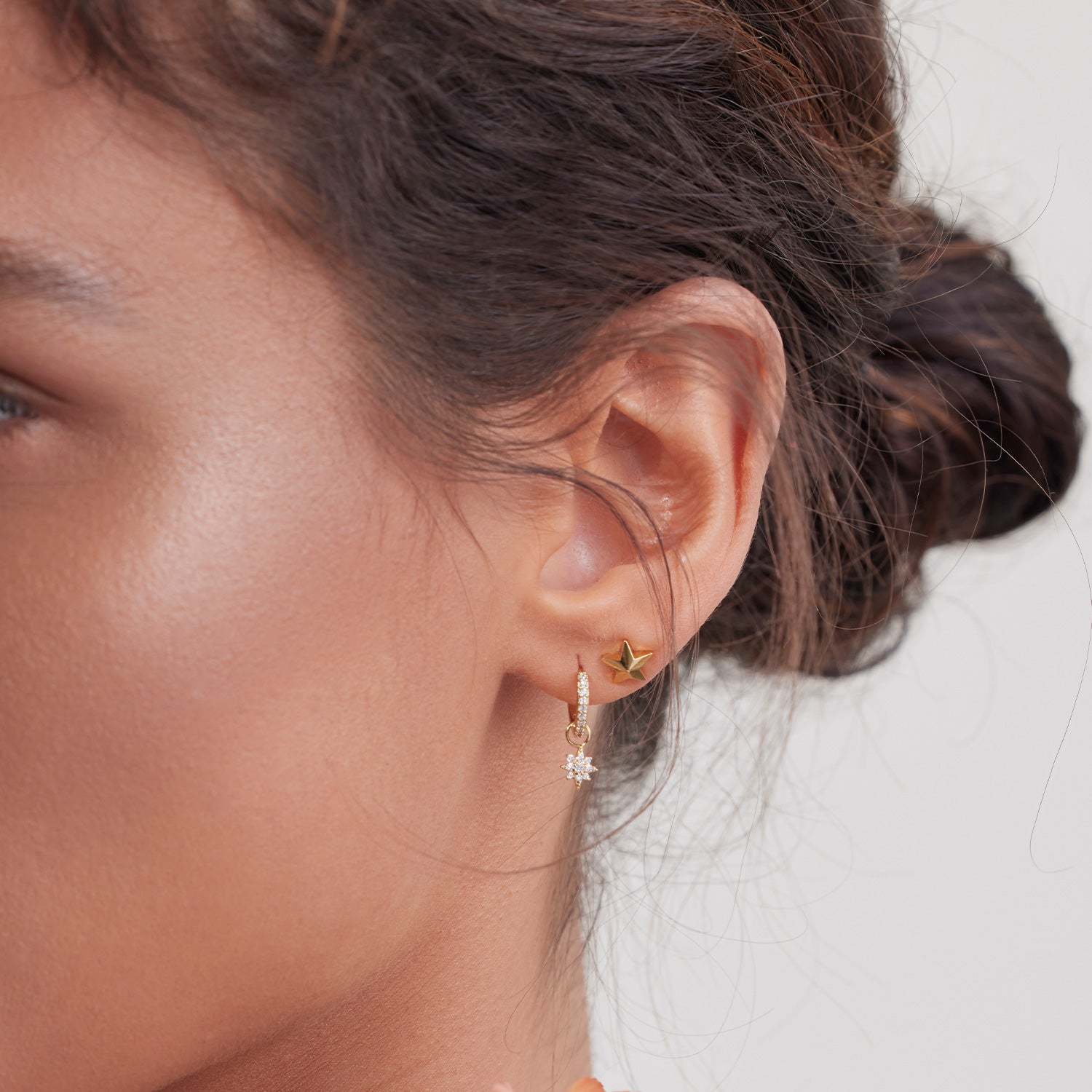 Nova Pointed Star Stud Earrings 14k Gold Plated Simple Daily Style