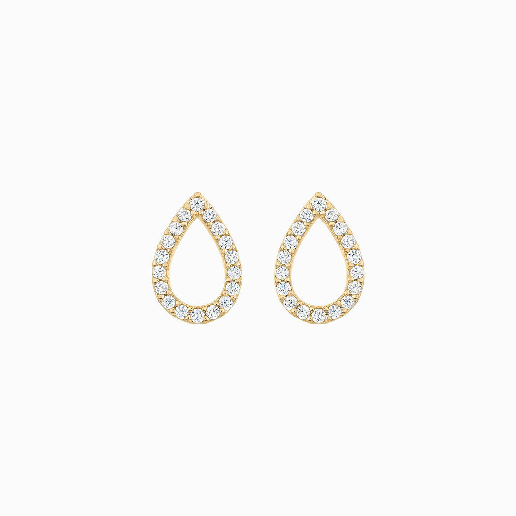 Livia Teardrop Crystal Stud Earrings 14k Gold Plated Elevated Style