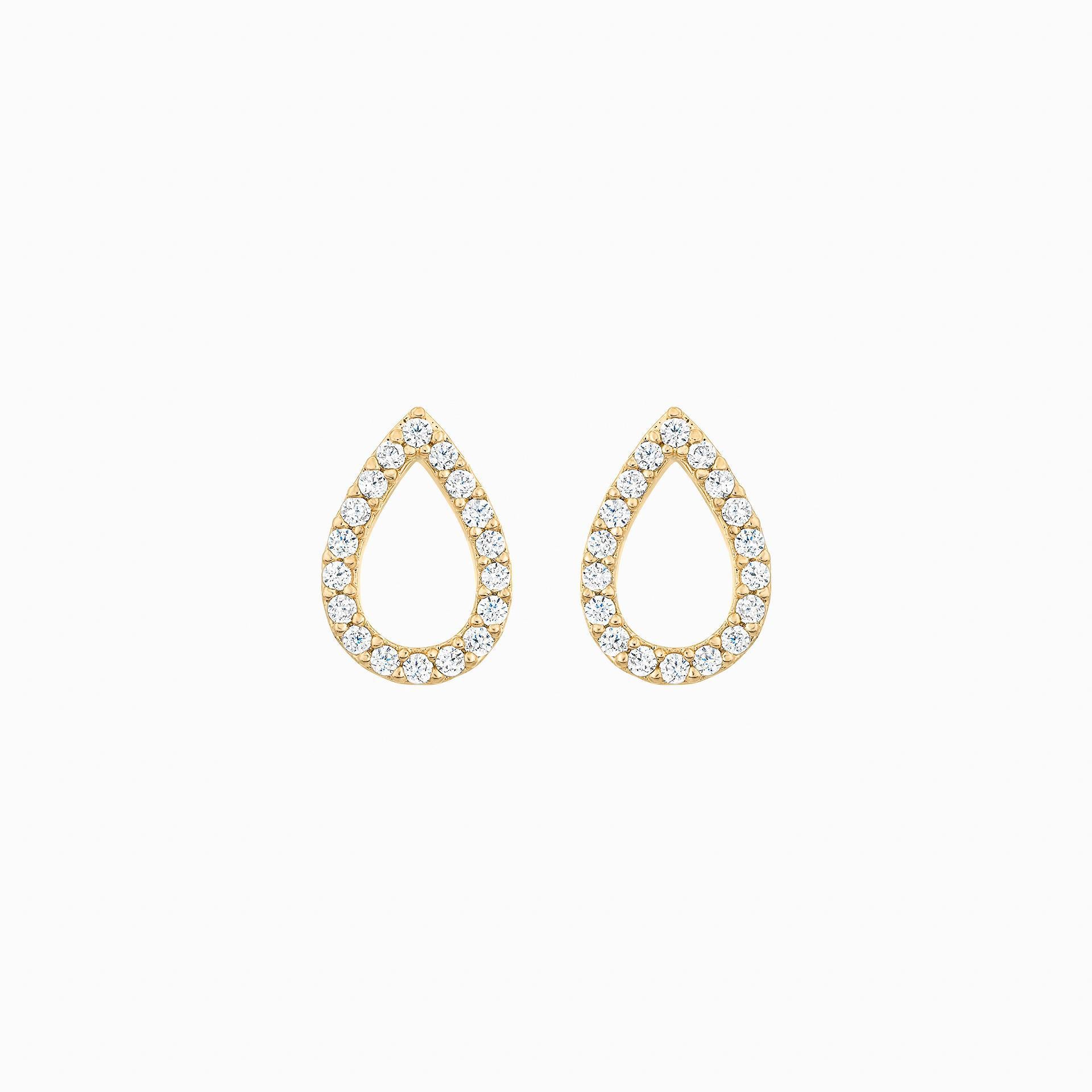 Livia Teardrop Crystal Stud Earrings 14k Gold Plated Elevated Style