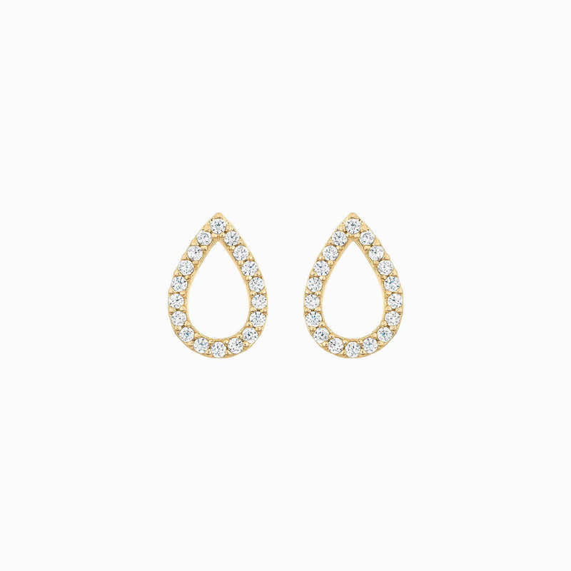 Livia Teardrop Crystal Stud Earrings 14k Gold Plated Elevated Style
