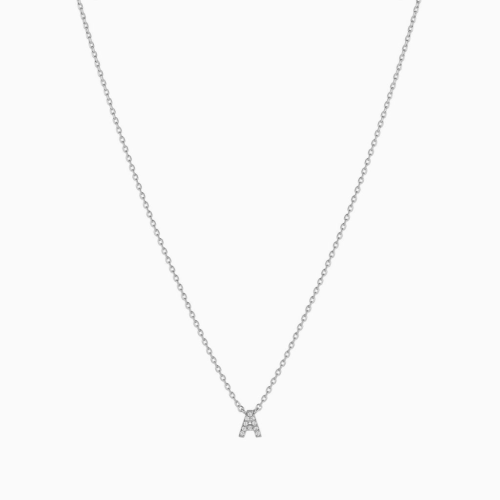 Signature Crystal Initial Necklace 14k Gold Plated Effortless Style