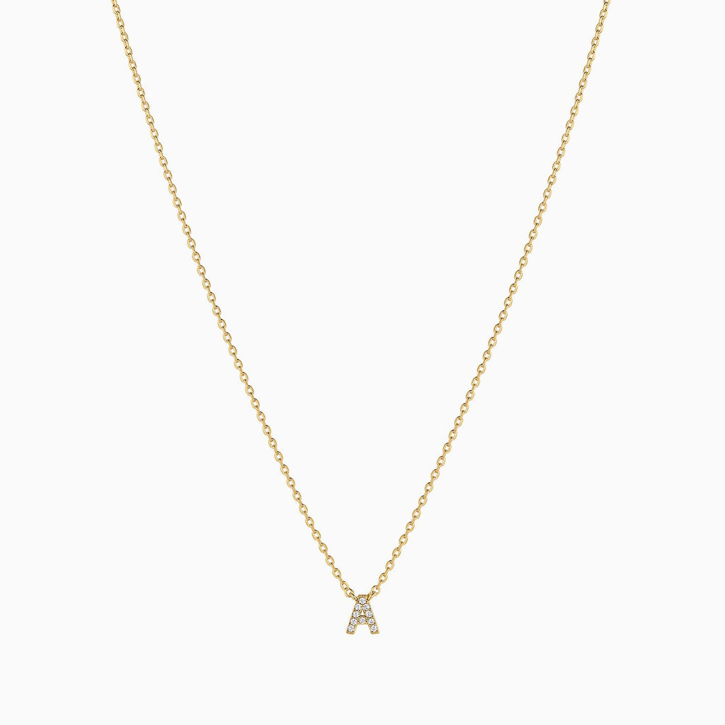 Signature Crystal Initial Necklace 14k Gold Plated Effortless Style