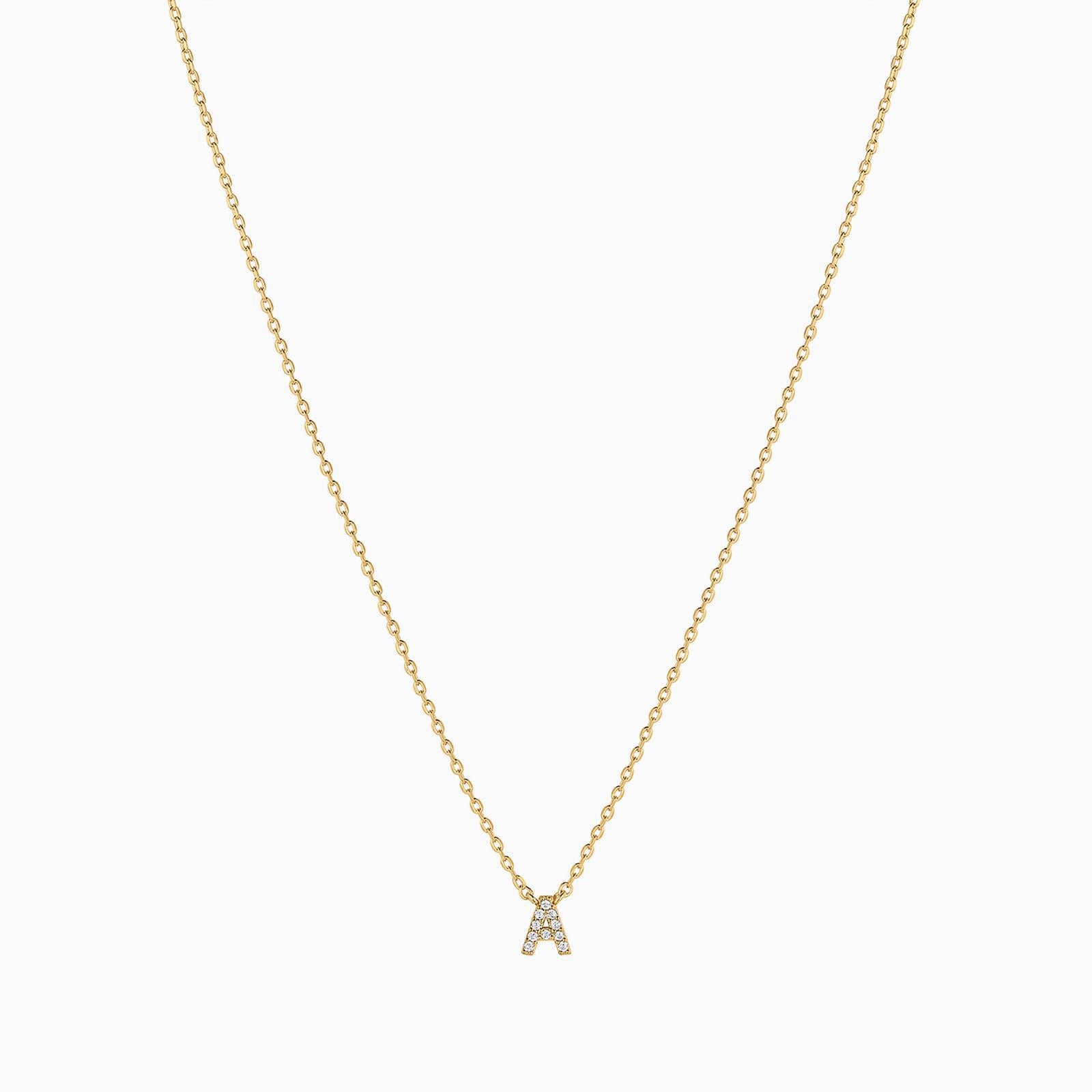 Signature Crystal Initial Necklace 14k Gold Plated Effortless Style