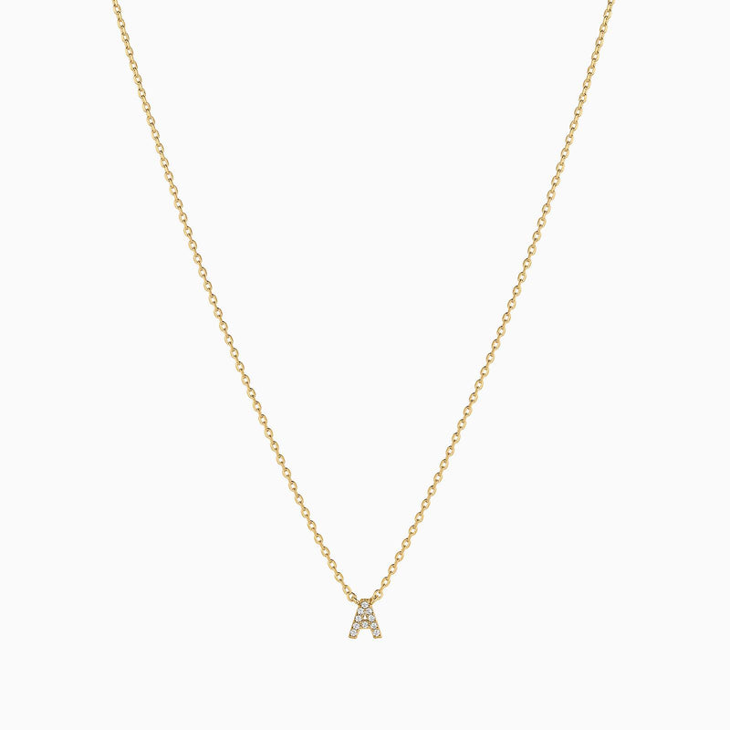 Signature Crystal Initial Necklace 14k Gold Plated Effortless Style