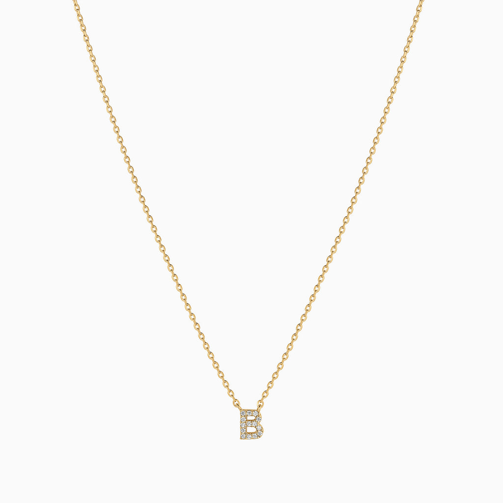 Signature Crystal Initial Necklace 14k Gold Plated Effortless Style