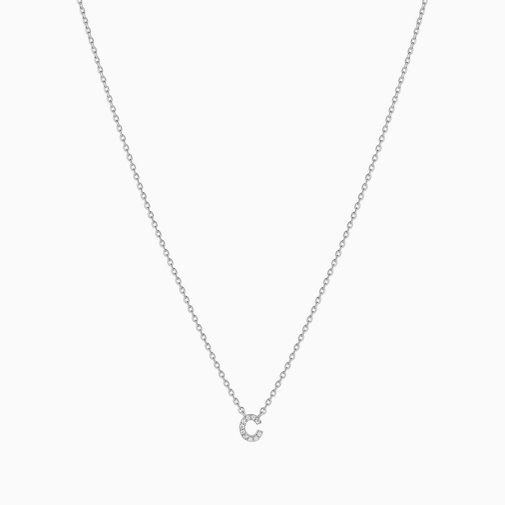 Signature Crystal Initial Necklace 14k Gold Plated Effortless Style