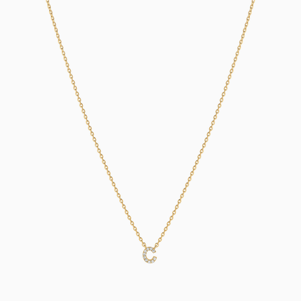 Signature Crystal Initial Necklace 14k Gold Plated Effortless Style