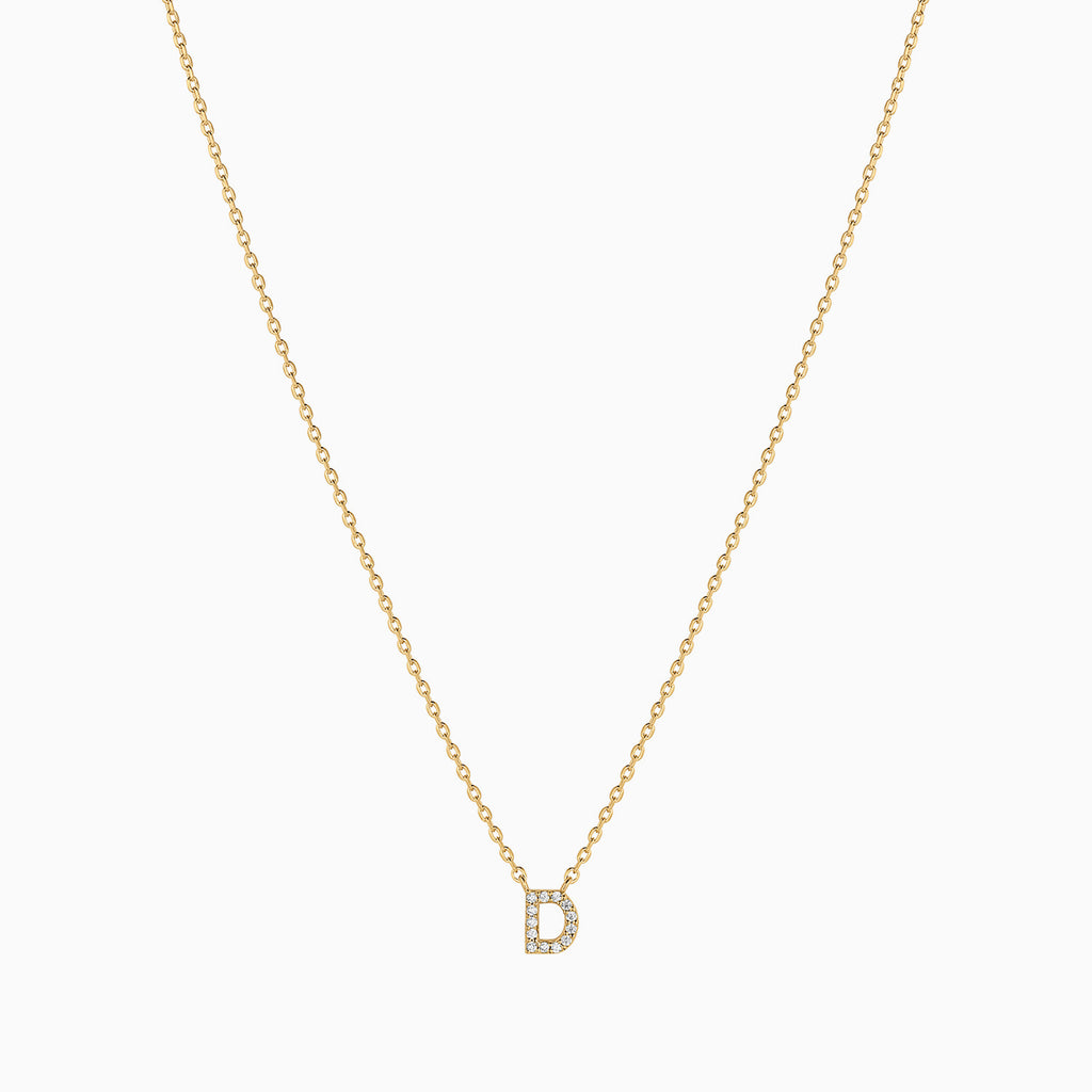 Signature Crystal Initial Necklace 14k Gold Plated Effortless Style