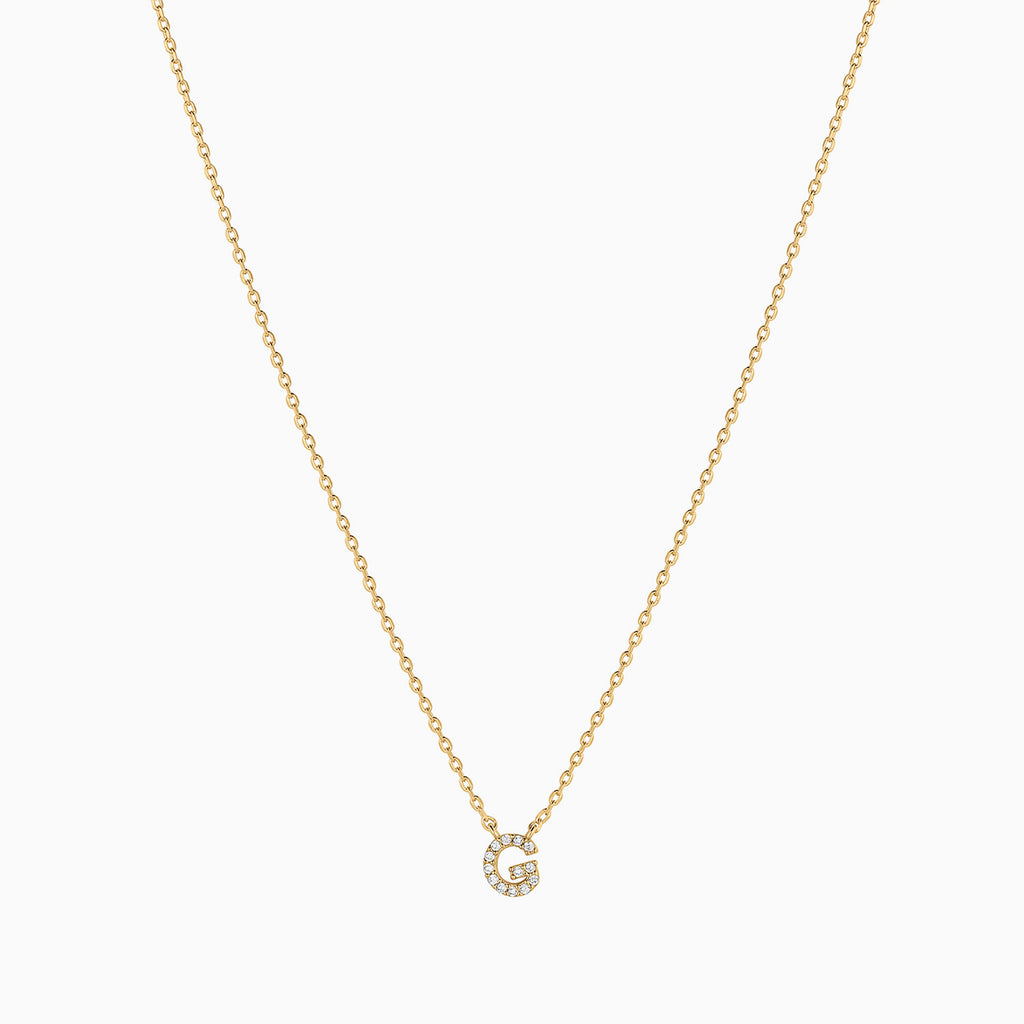 Signature Crystal Initial Necklace 14k Gold Plated Effortless Style