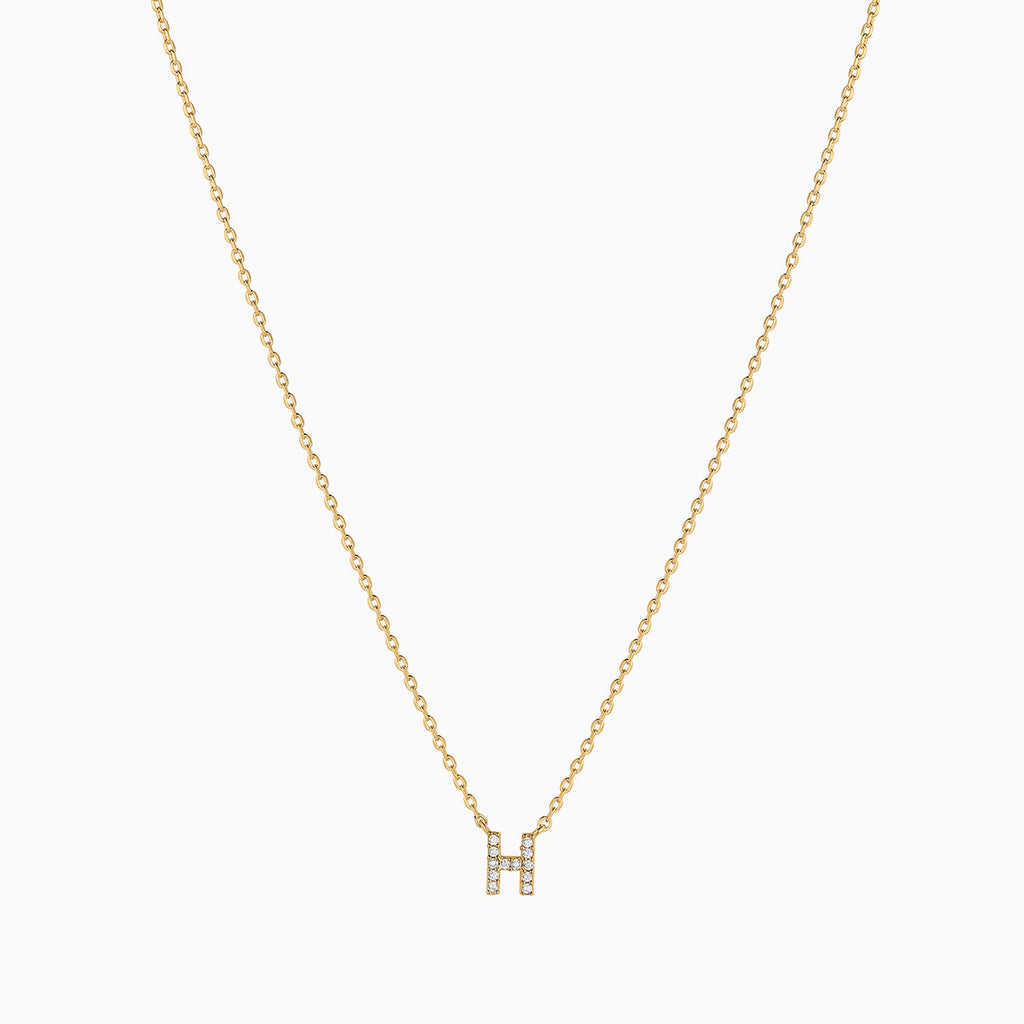 Signature Crystal Initial Necklace 14k Gold Plated Effortless Style