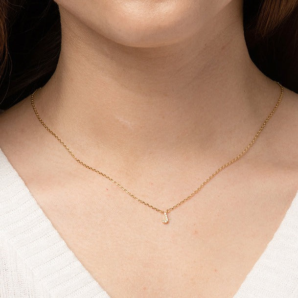 Signature Crystal Initial Necklace 14k Gold Plated Effortless Style