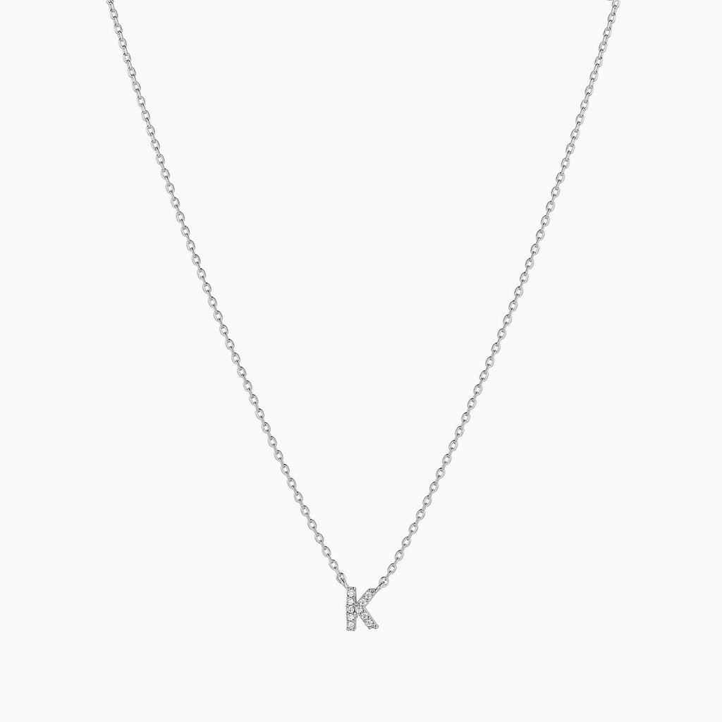 Signature Crystal Initial Necklace 14k Gold Plated Effortless Style