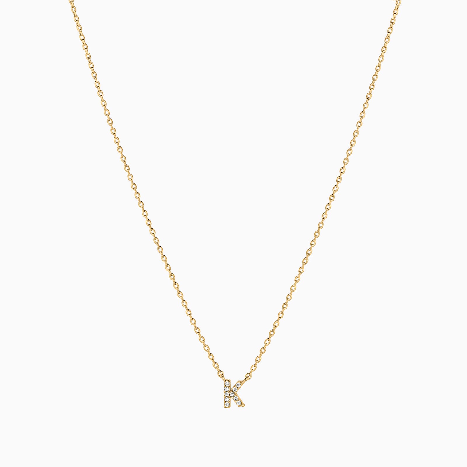 Signature Crystal Initial Necklace 14k Gold Plated Effortless Style