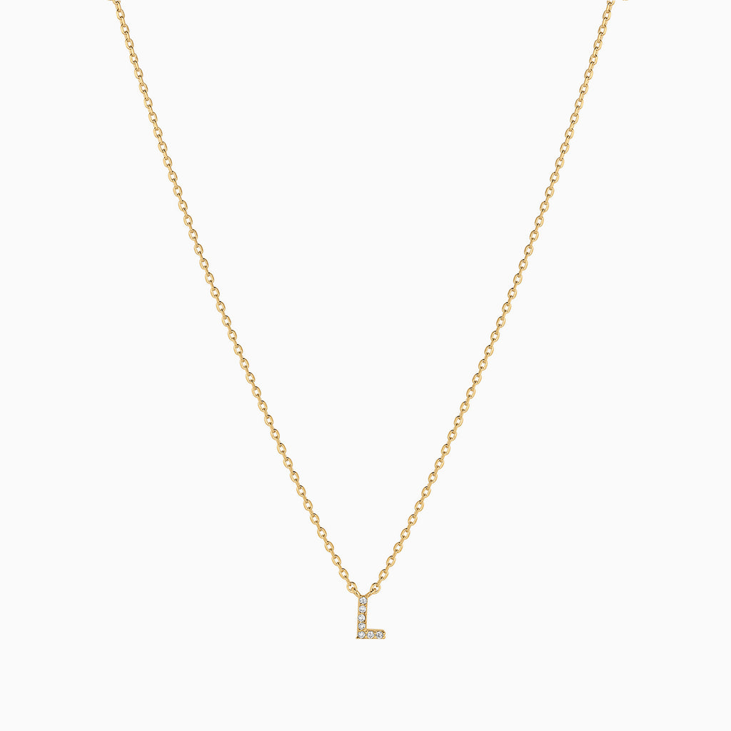 Signature Crystal Initial Necklace 14k Gold Plated Effortless Style