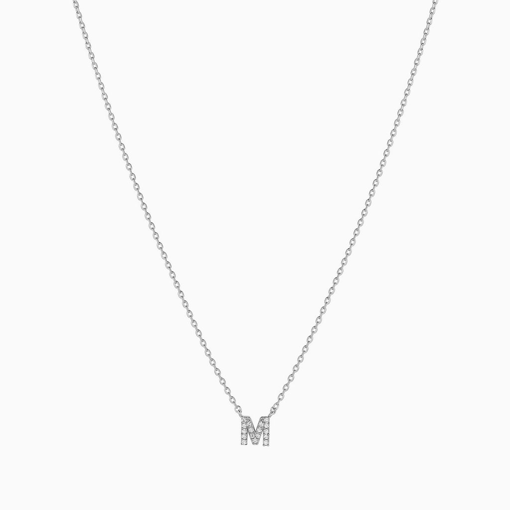 Signature Crystal Initial Necklace 14k Gold Plated Effortless Style