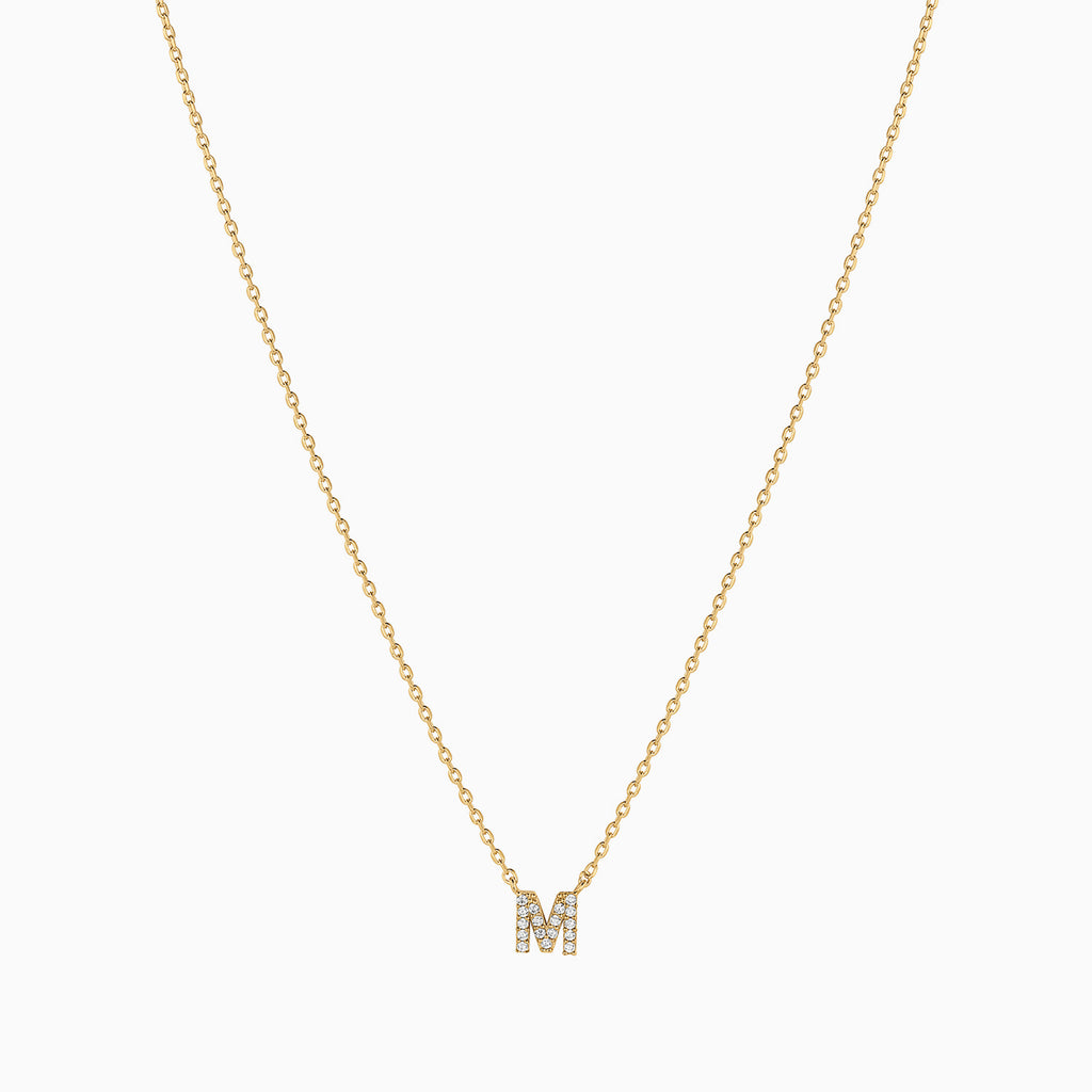 Signature Crystal Initial Necklace 14k Gold Plated Effortless Style