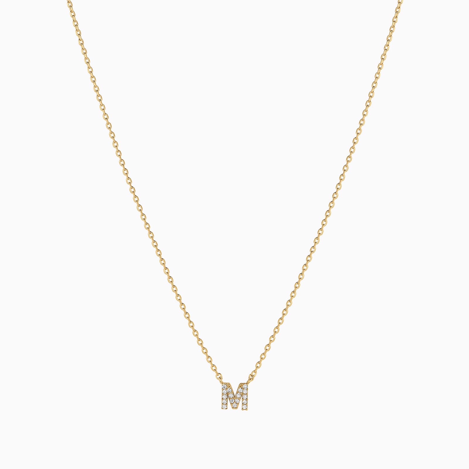 Signature Crystal Initial Necklace 14k Gold Plated Effortless Style