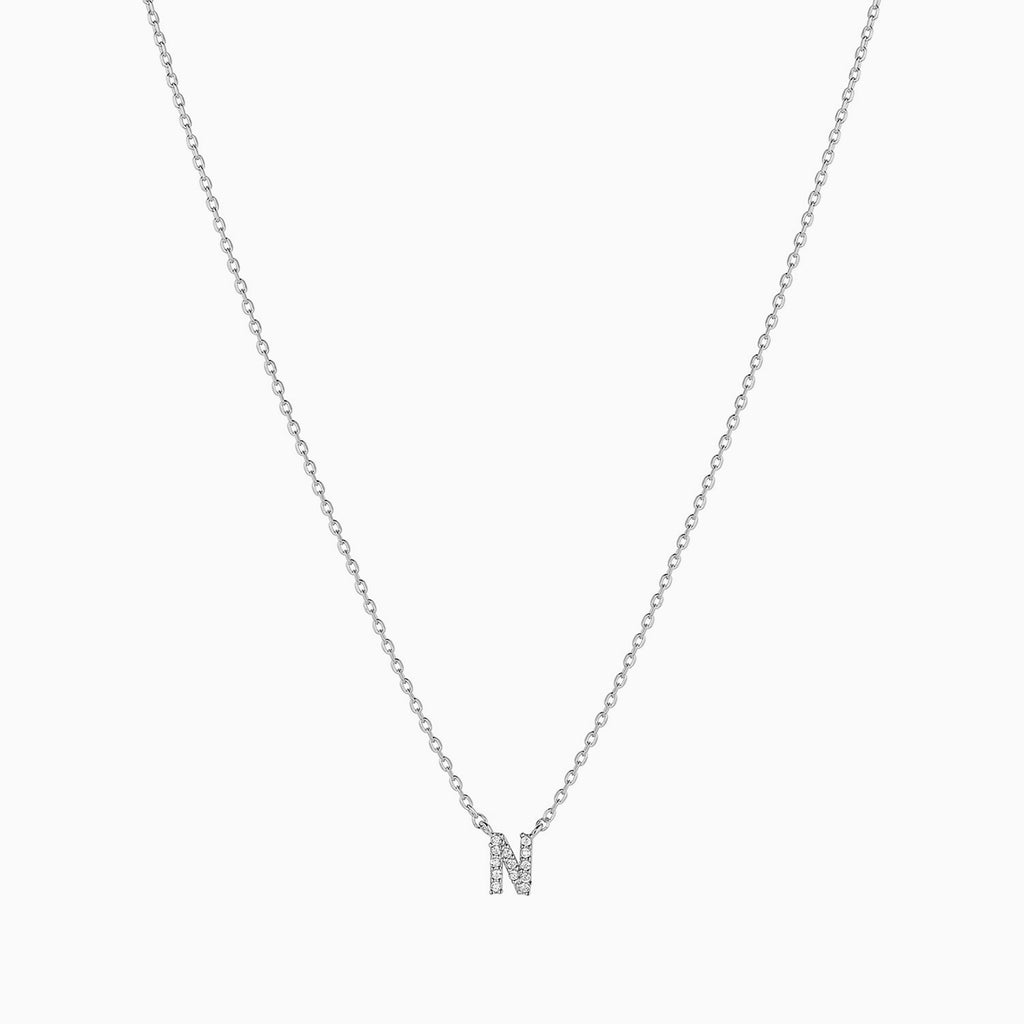 Signature Crystal Initial Necklace 14k Gold Plated Effortless Style