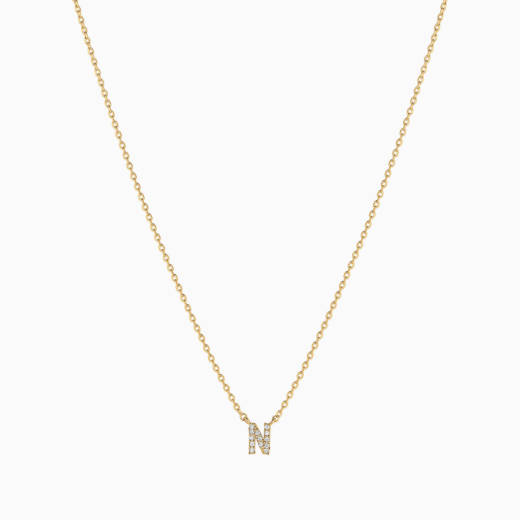 Signature Crystal Initial Necklace 14k Gold Plated Effortless Style