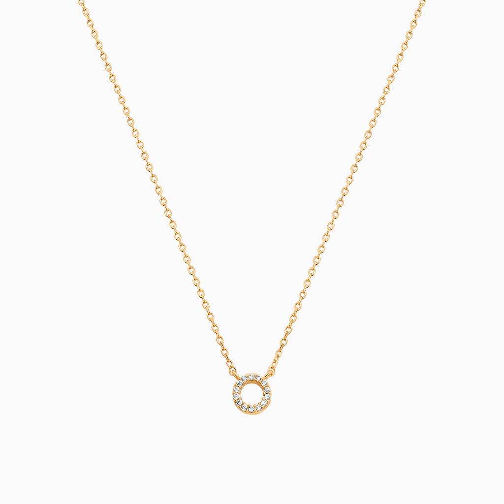 Signature Crystal Initial Necklace 14k Gold Plated Effortless Style
