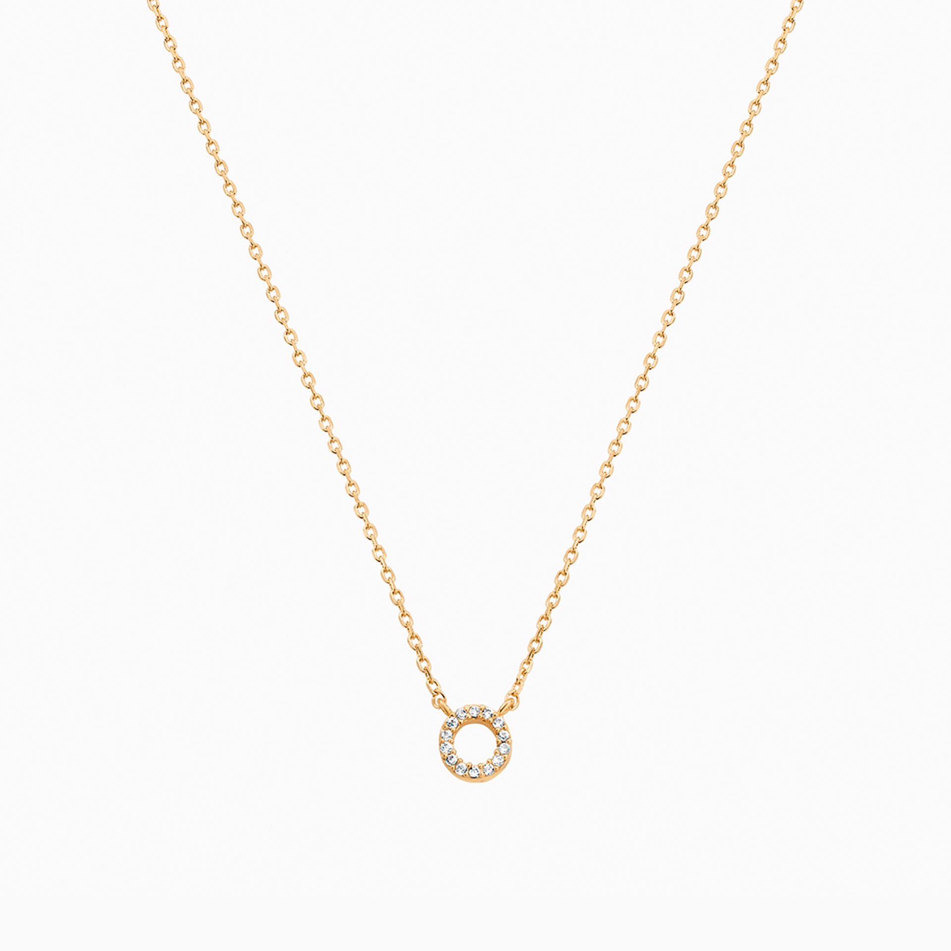 Signature Crystal Initial Necklace 14k Gold Plated Effortless Style