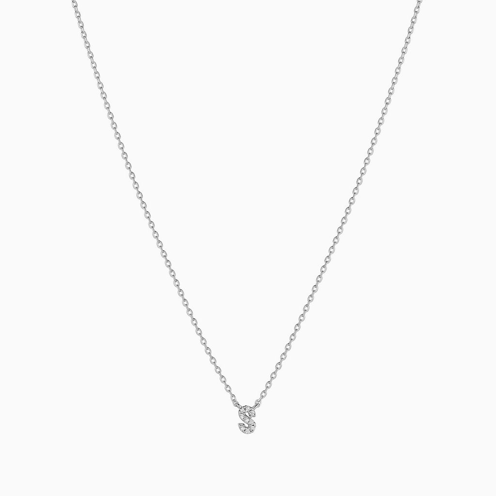 Signature Crystal Initial Necklace 14k Gold Plated Effortless Style