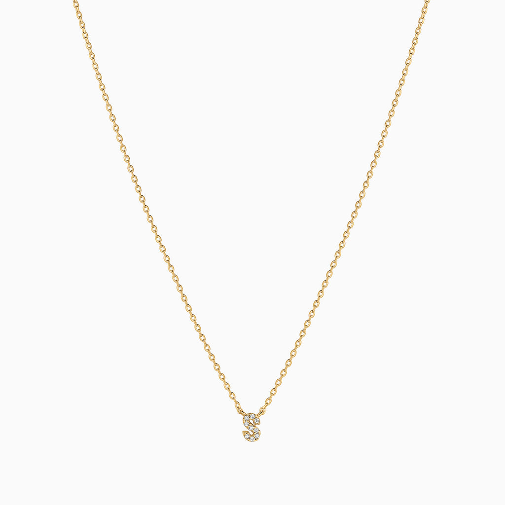 Signature Crystal Initial Necklace 14k Gold Plated Effortless Style