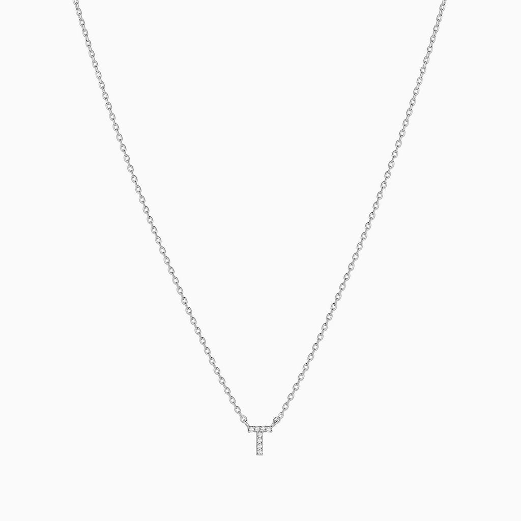 Signature Crystal Initial Necklace 14k Gold Plated Effortless Style