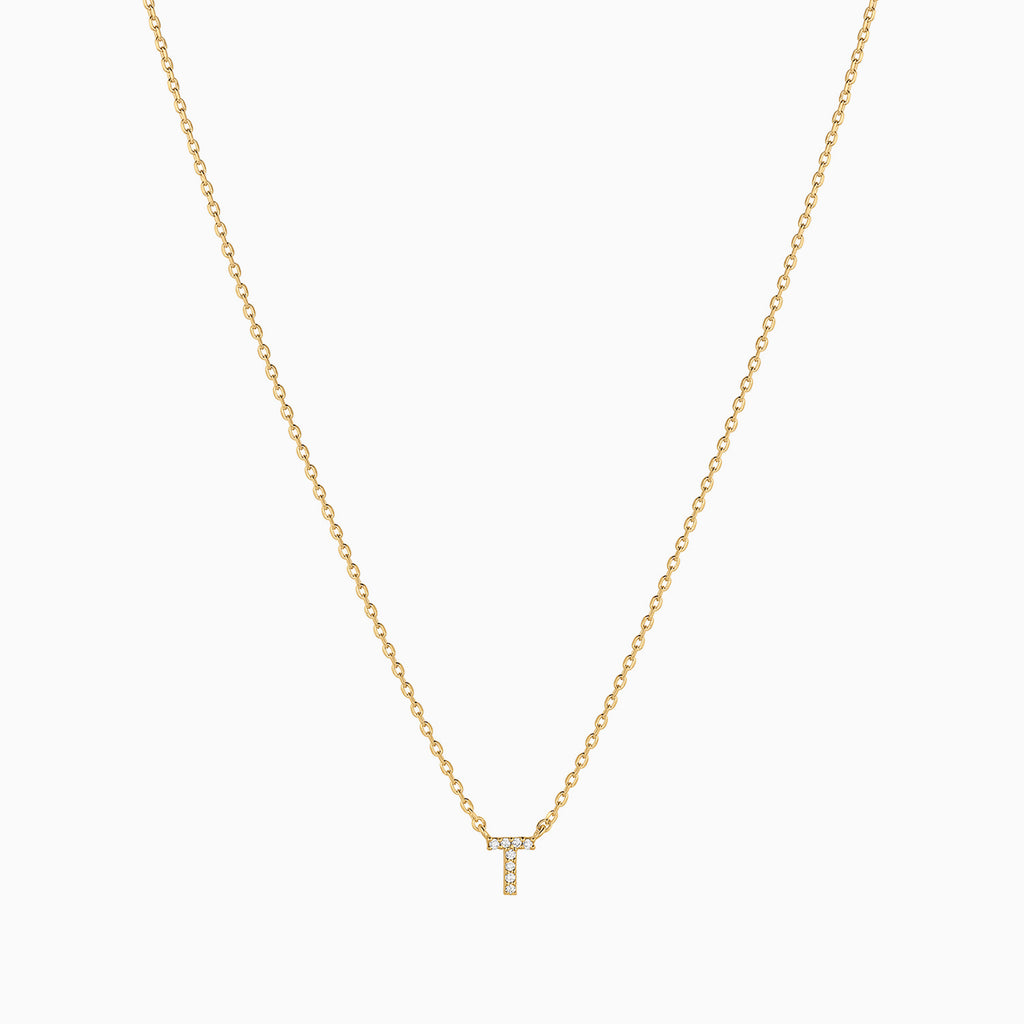 Signature Crystal Initial Necklace 14k Gold Plated Effortless Style
