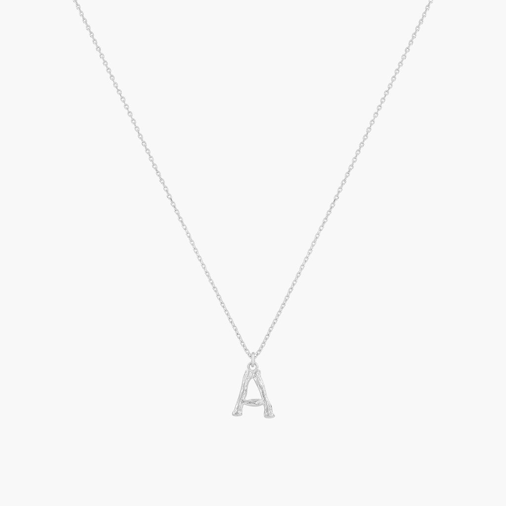 Signature Textured Initial Necklace 14k Gold Plated Everyday Look