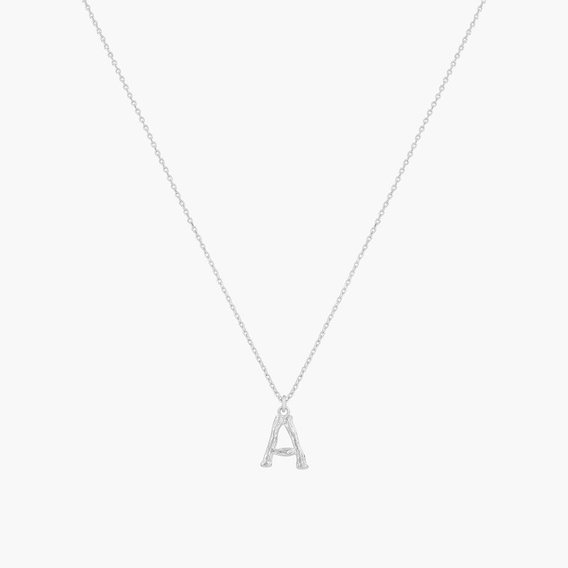 Signature Textured Initial Necklace 14k Gold Plated Everyday Look