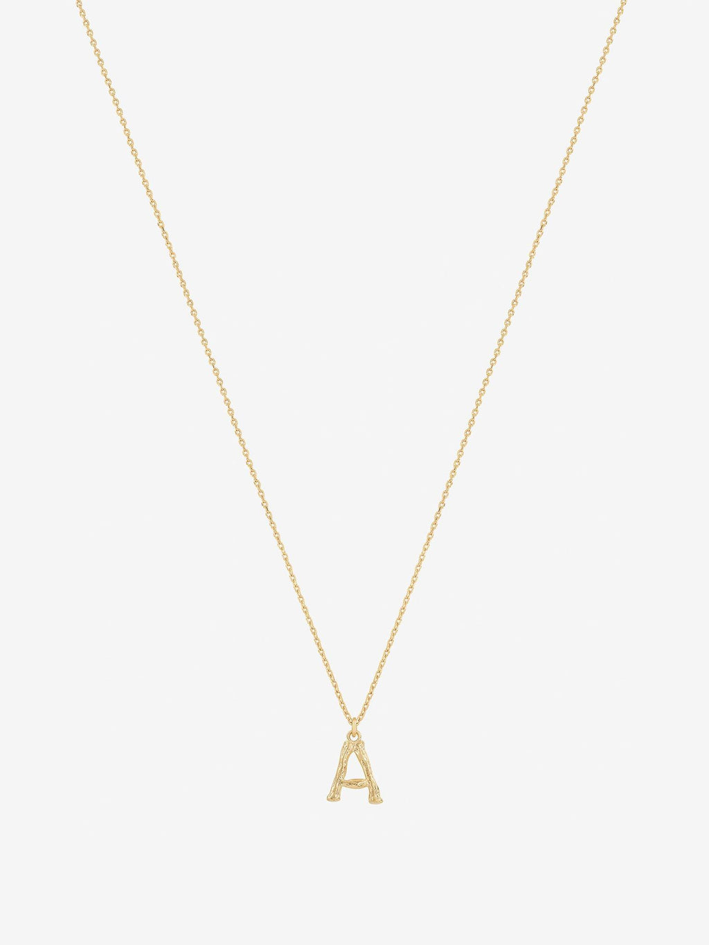 Signature Textured Initial Necklace 14k Gold Plated Everyday Look