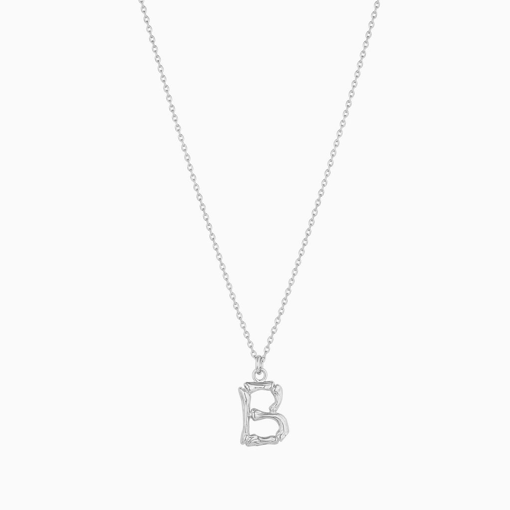 Signature Textured Initial Necklace 14k Gold Plated Everyday Look