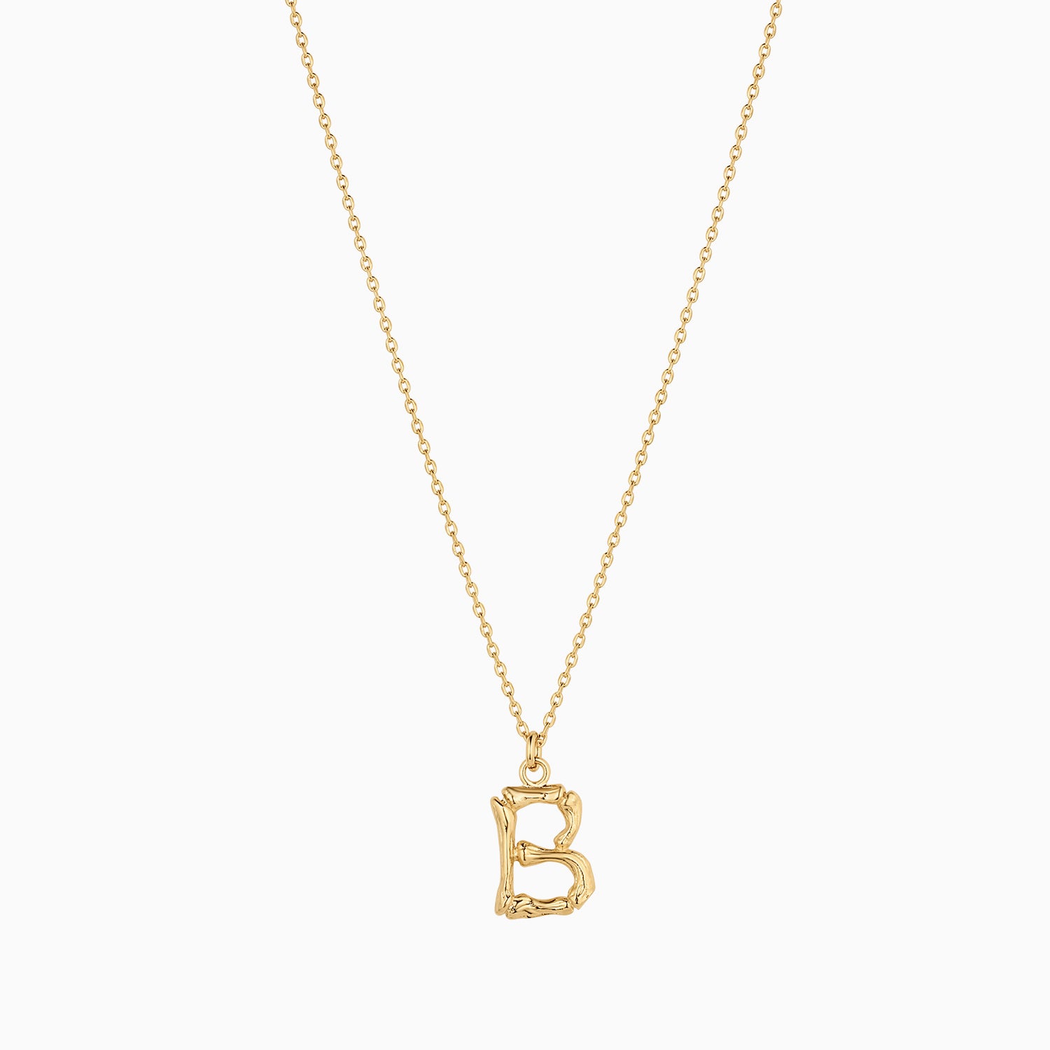 Signature Textured Initial Necklace 14k Gold Plated Everyday Look