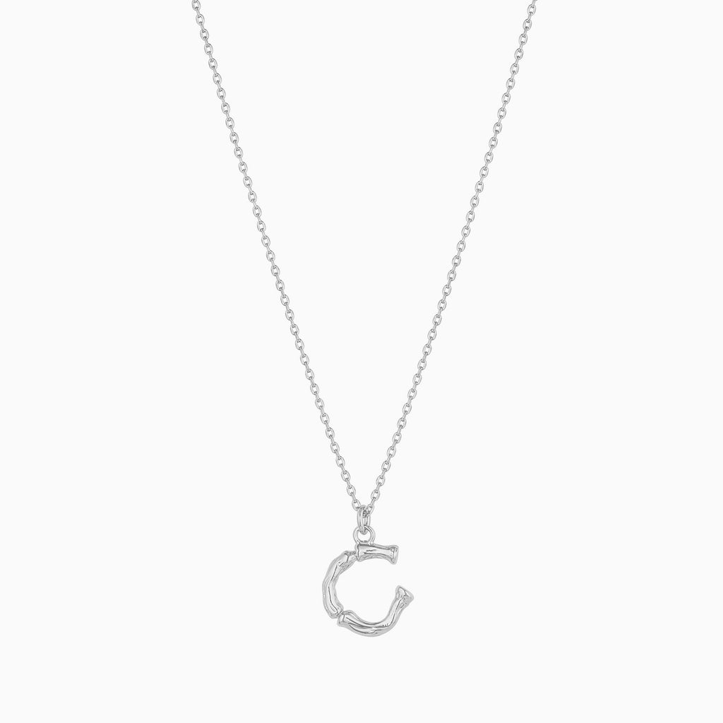 Signature Textured Initial Necklace 14k Gold Plated Everyday Look