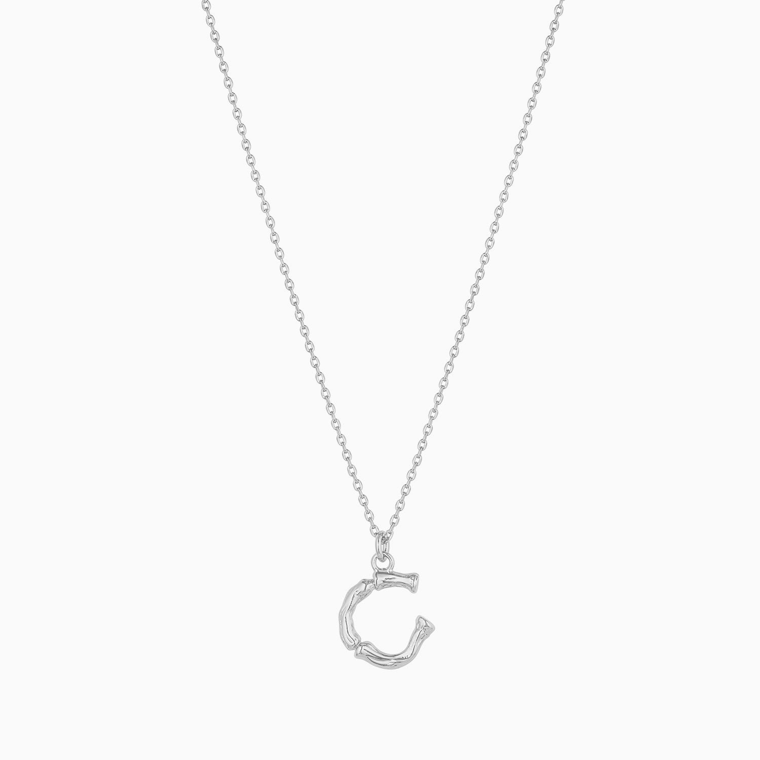 Signature Textured Initial Necklace 14k Gold Plated Everyday Look