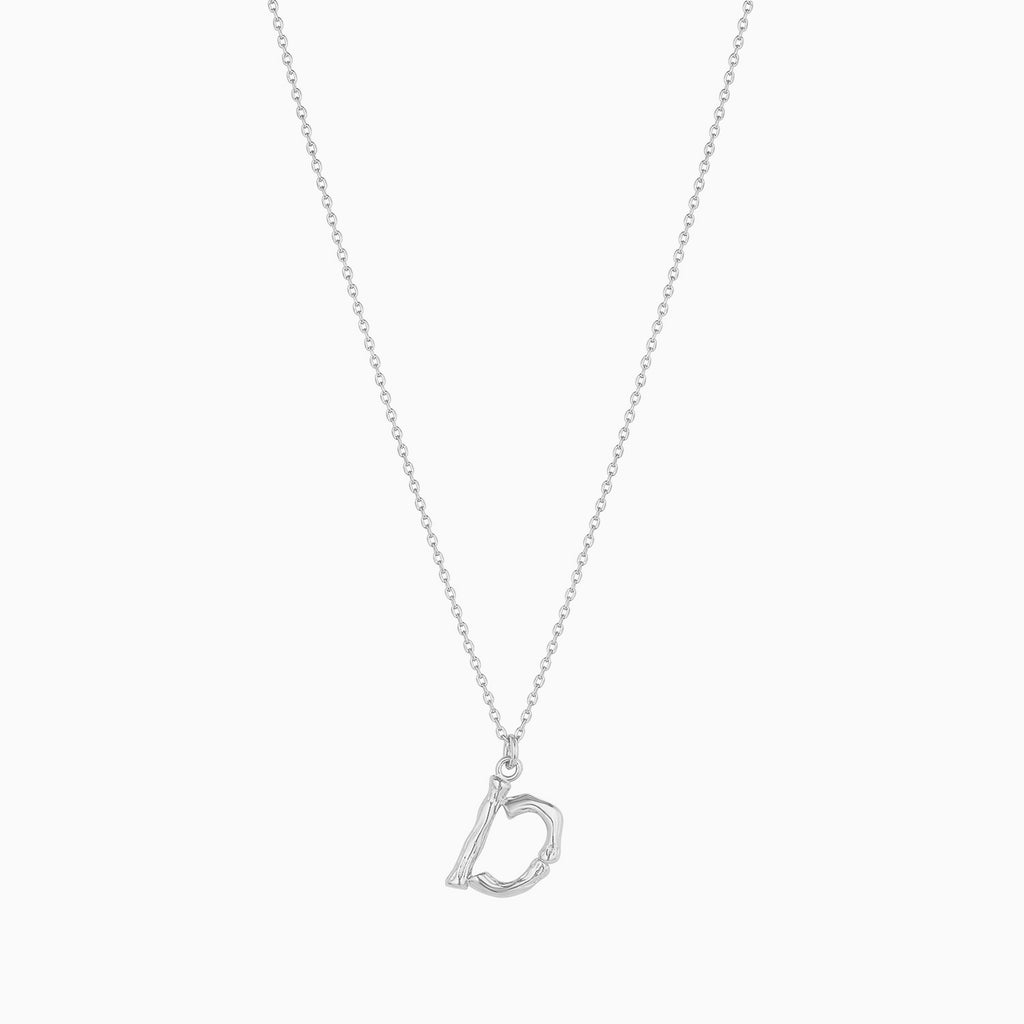 Signature Textured Initial Necklace 14k Gold Plated Everyday Look