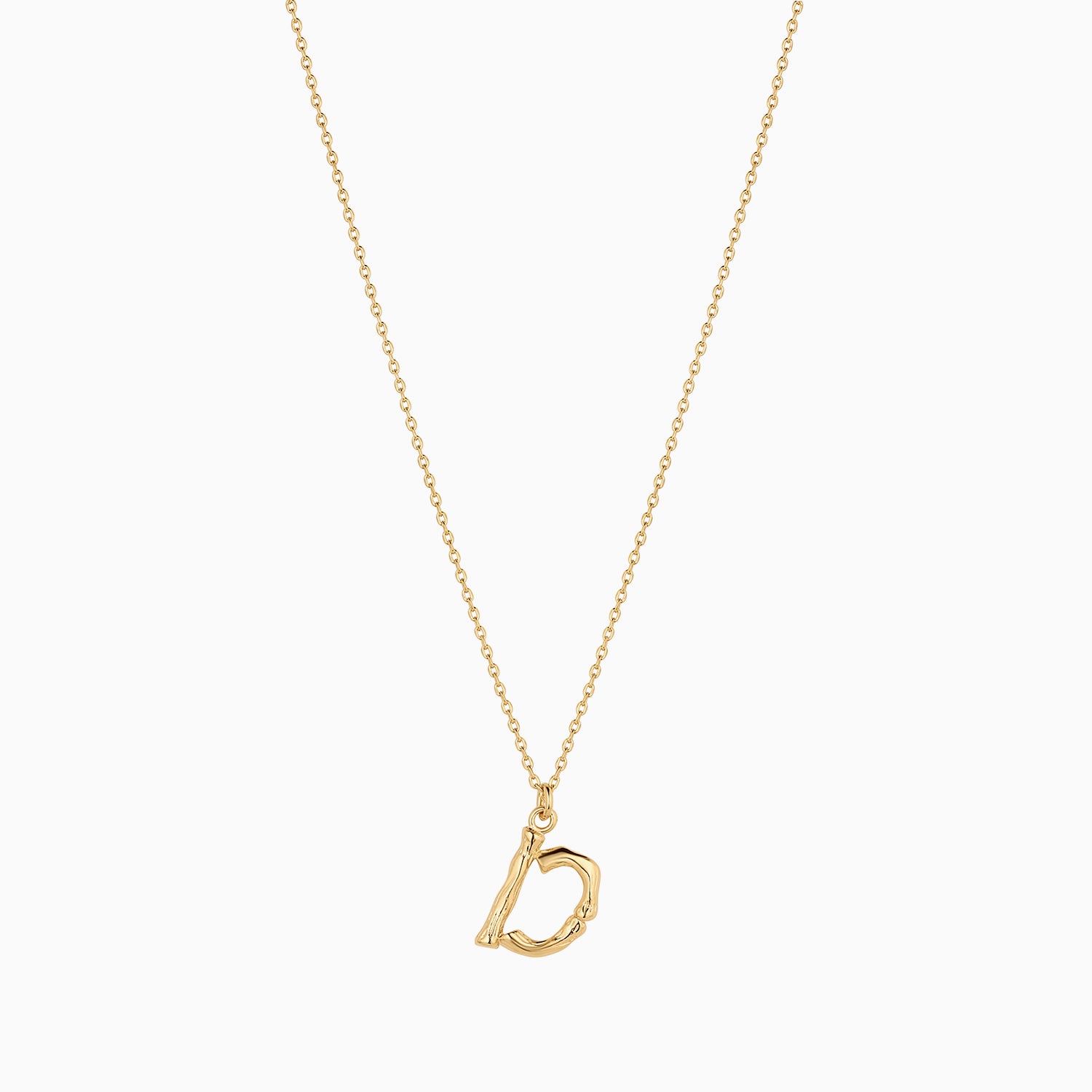 Signature Textured Initial Necklace 14k Gold Plated Everyday Look