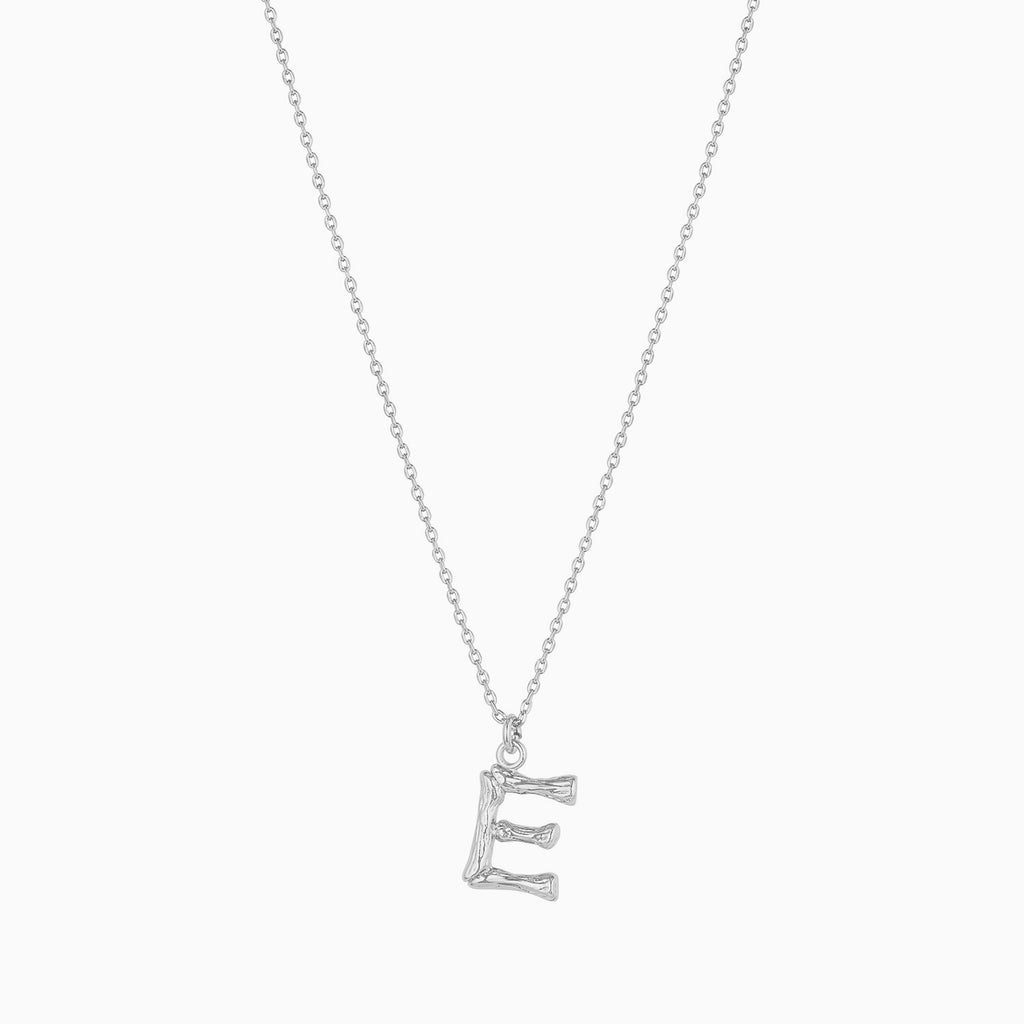 Signature Textured Initial Necklace 14k Gold Plated Everyday Look