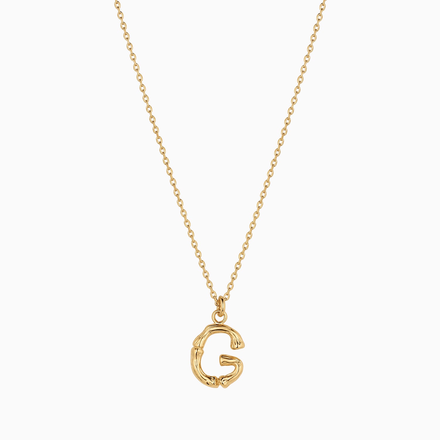 Signature Textured Initial Necklace 14k Gold Plated Everyday Look