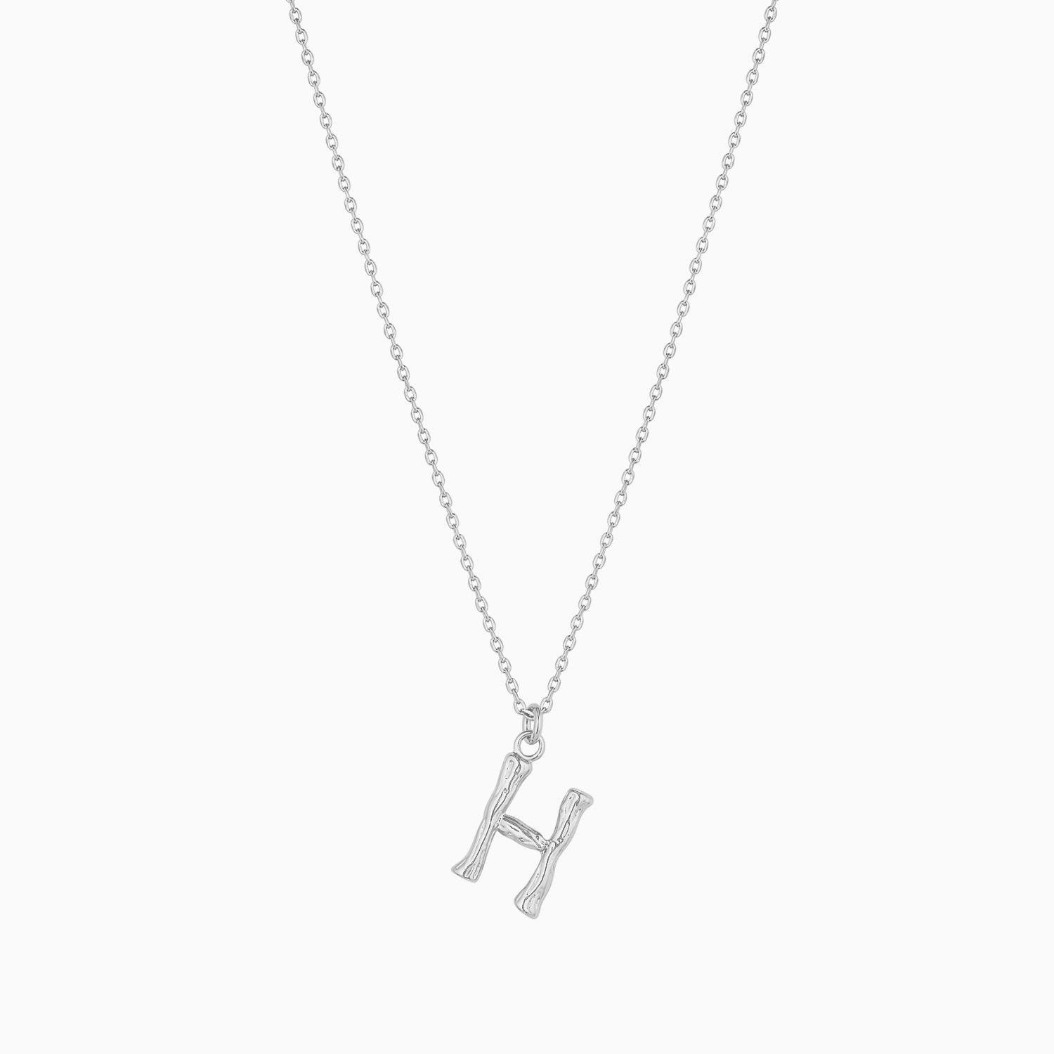 Signature Textured Initial Necklace 14k Gold Plated Everyday Look