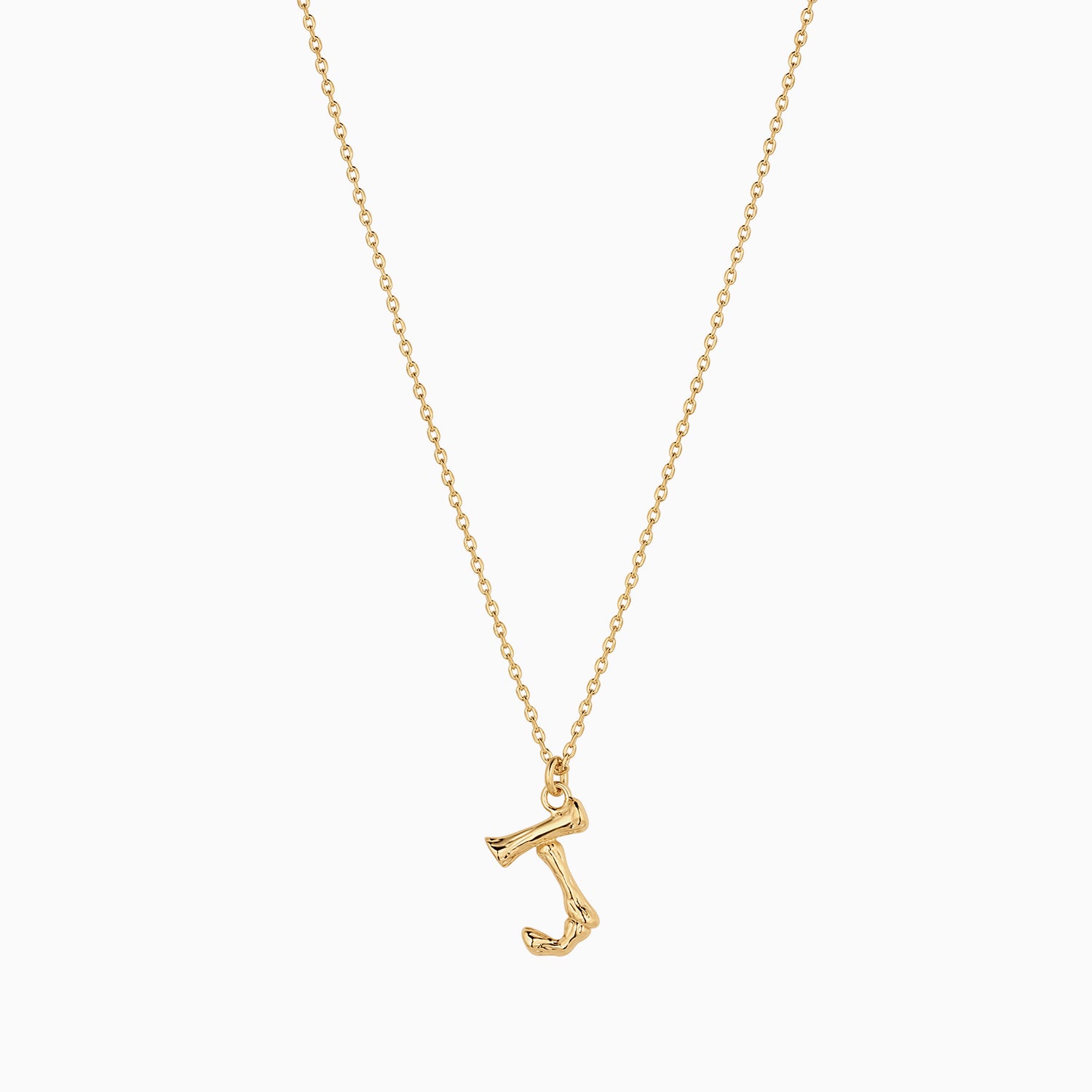 Signature Textured Initial Necklace 14k Gold Plated Everyday Look